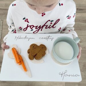 Talerz dla Mikołaja z podpisem dziecka